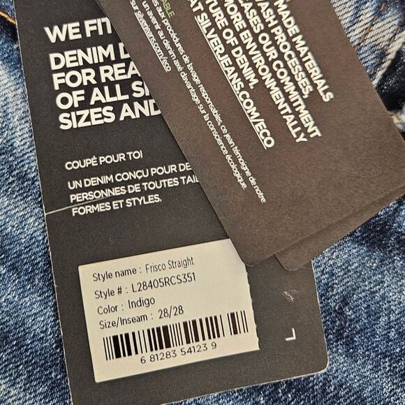 NWT Silver Frisco High Rise Straight Leg Jeans Sz 28 in Indigo - Picture 8 of 11